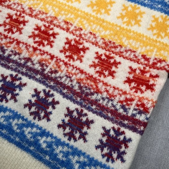 Knit Sweater & Beanie Hat Matching Set Rainbow Colorful Fair Isle PETITE MEDIUM - Picture 2 of 11